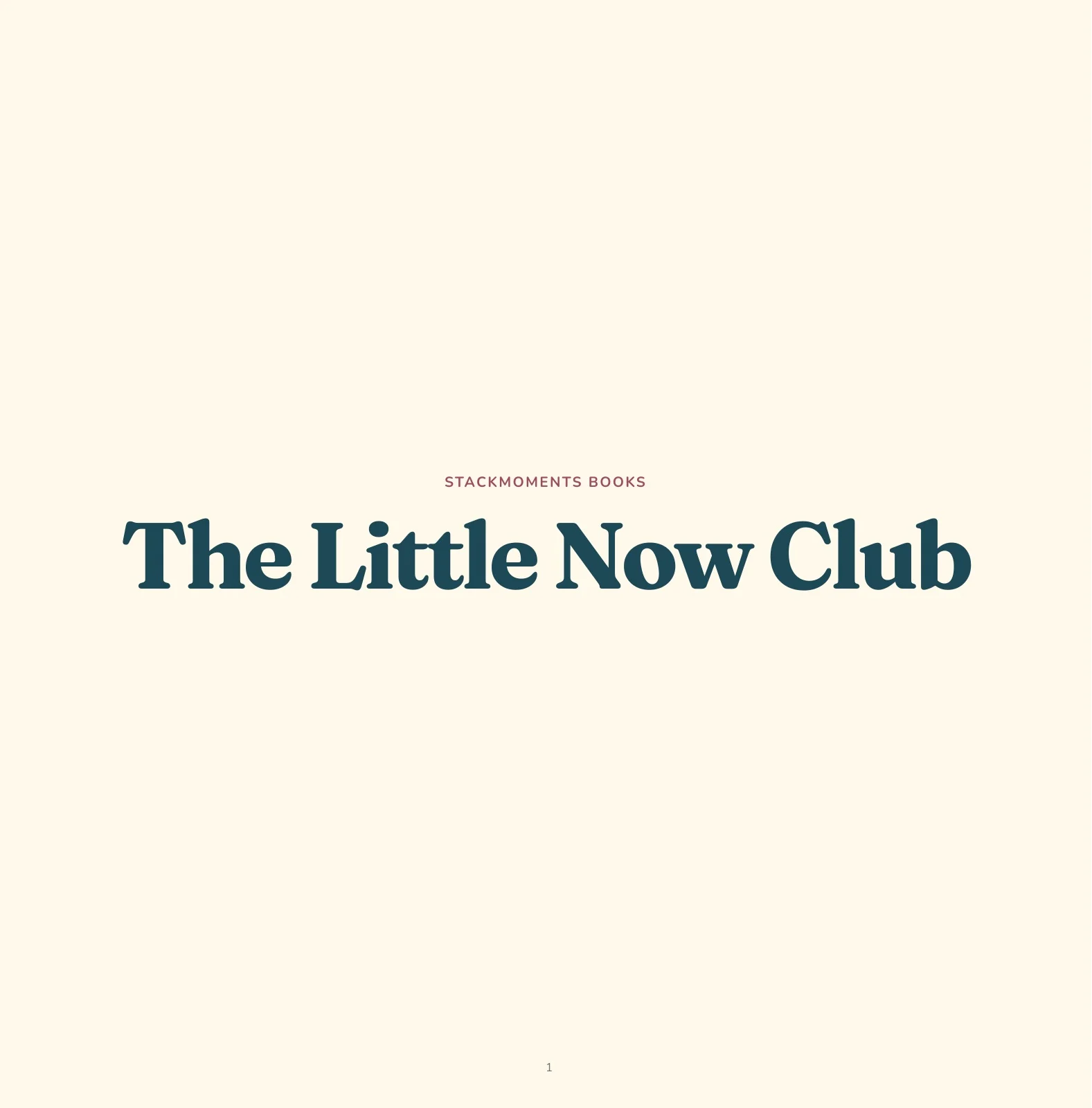 Preview of The Little Now Club, page 1